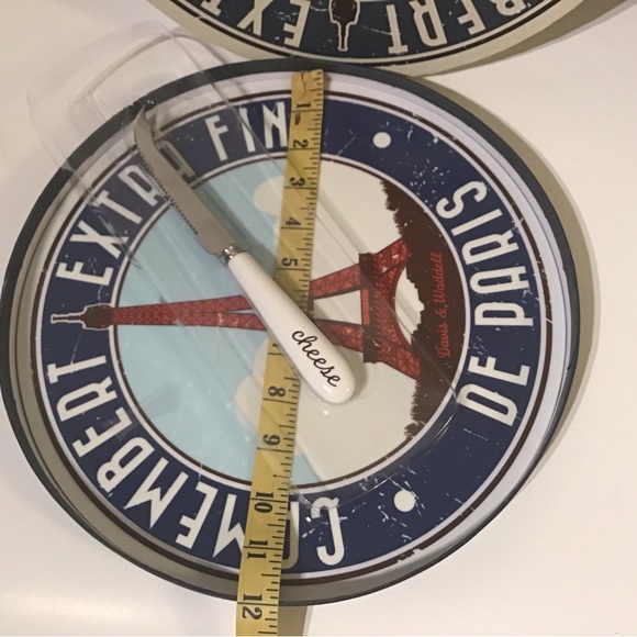 Davis&waddel Paris Eiffel Tower cheese plate and knife set charcuterie board - Picture 7 of 10